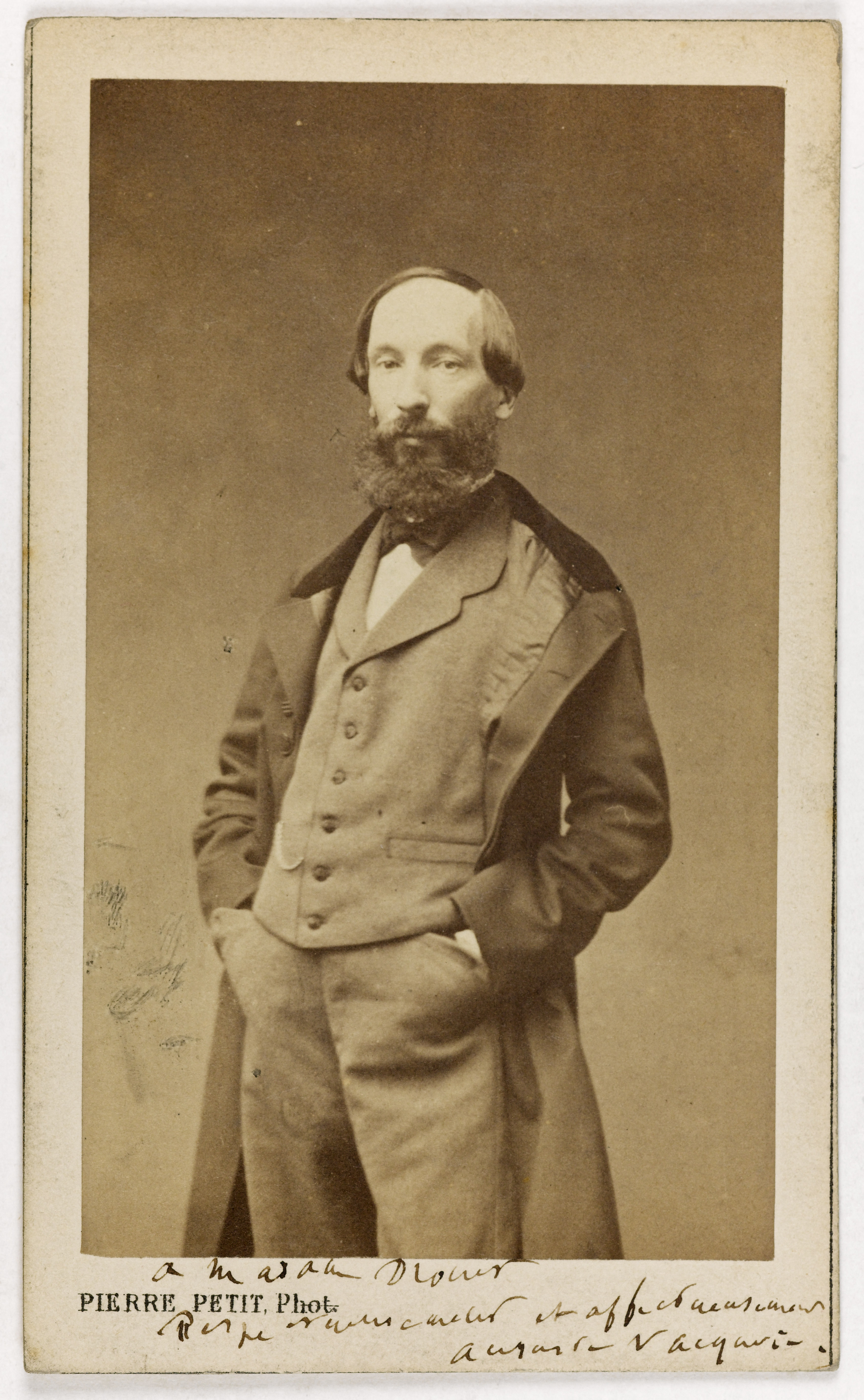 Pierre Petit, Portrait d'Auguste Vacquerie (1819-1895), écrivain, journaliste et photographe