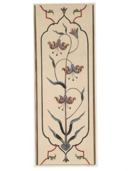 Unknown, Six drawings of the cenotaph of Mumtaz Mahal, Taj Mahal, Agra, and details of the pietra-dura work.