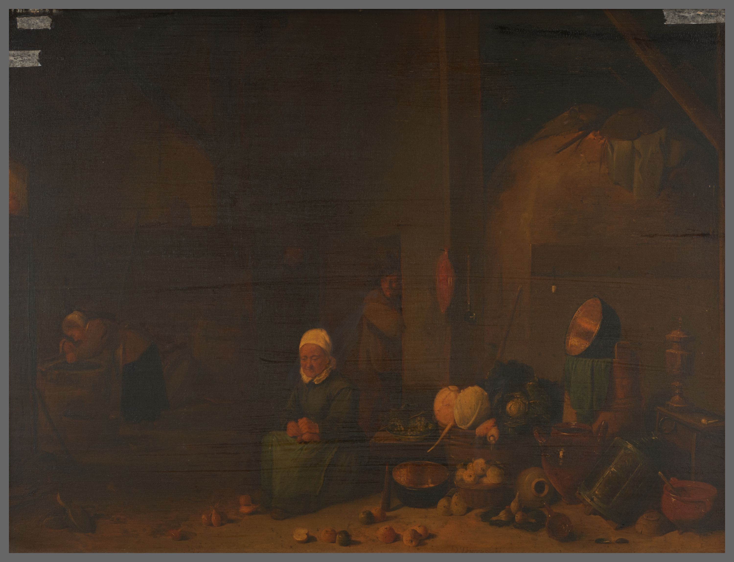 Anonyme, Intérieur rustique, dans le genre de David Teniers le Jeune