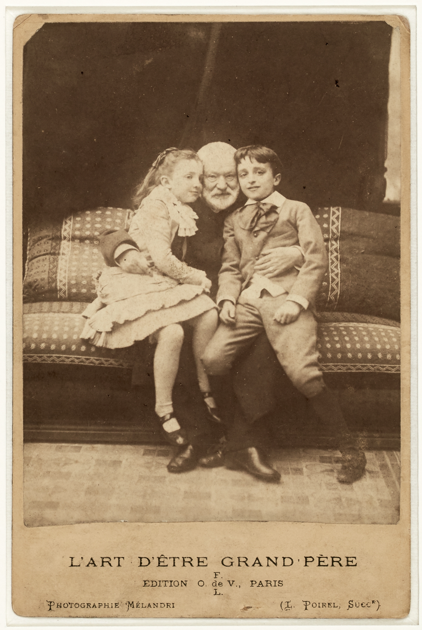 Achille Melandri, Victor Hugo avec ses petits-enfants Georges et Jeanne