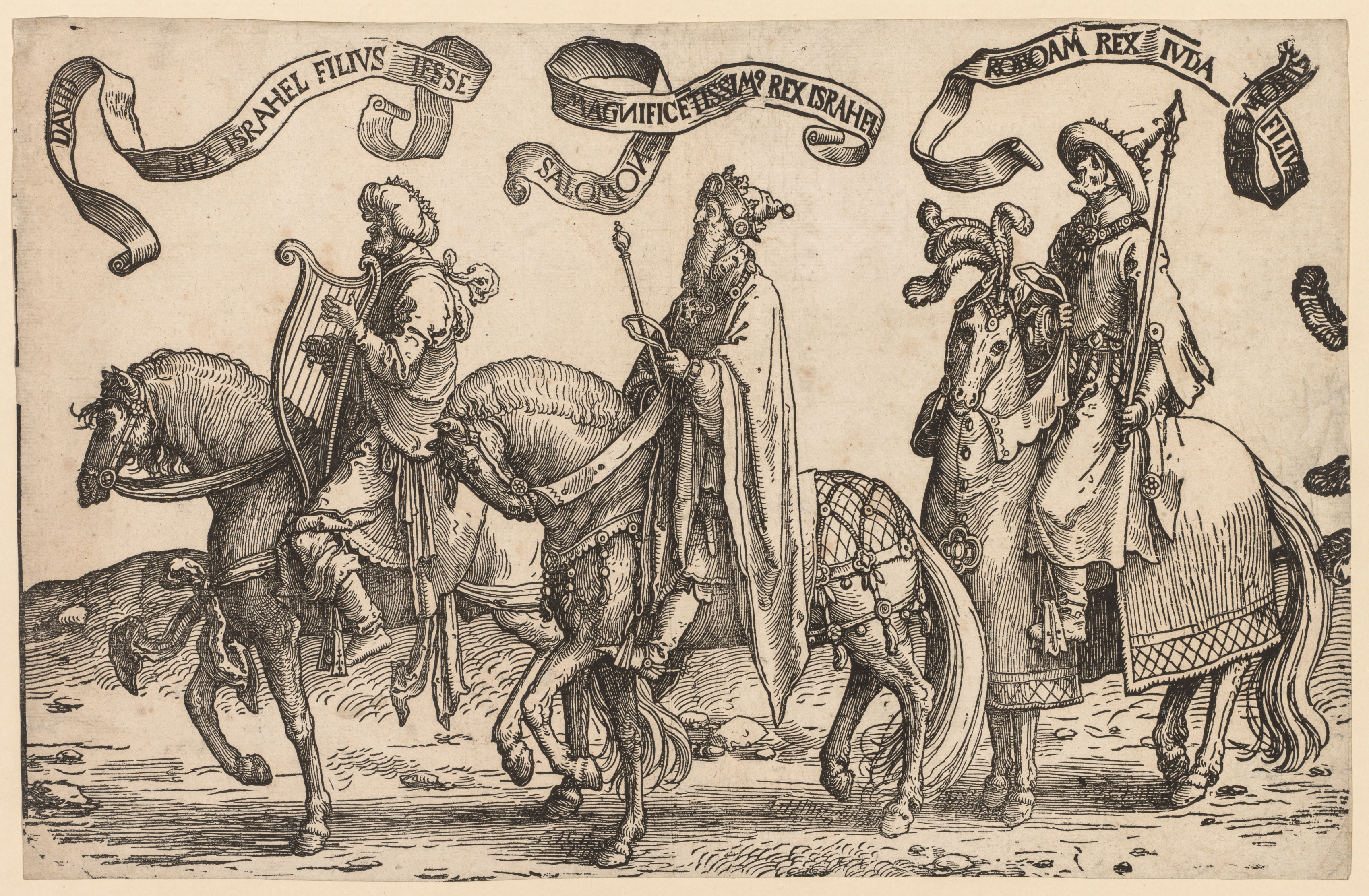 Lucas van Leyden, The Twelve Kings of Israel:  David, Solomon, Rehoboam