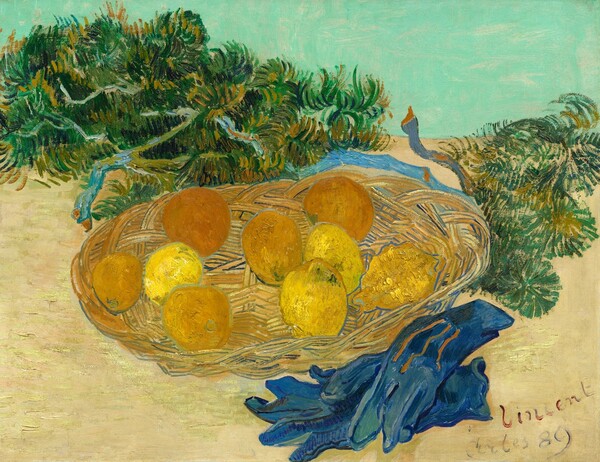 Vincent van Gogh, Still Life of Oranges and Lemons with Blue Gloves