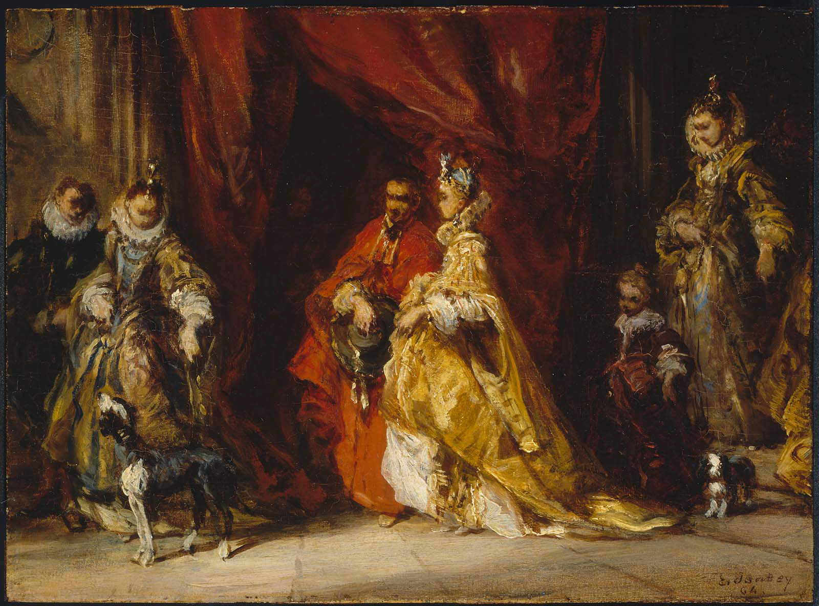 Eugène Isabey, Courtiers in an Interior