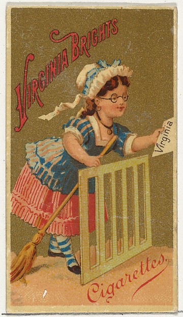 Allen & Ginter, From the Girls and Children series (N64) promoting Virginia Brights Cigarettes for Allen & Ginter brand tobacco products