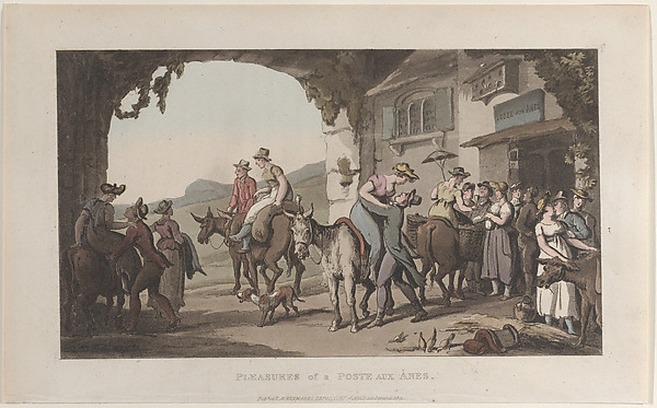 Thomas Rowlandson, Pleasures of a Poste Aux Ânes, from "Journal of Sentimental Travels in the Southern Provinces of France, Shortly Before the Revolution"