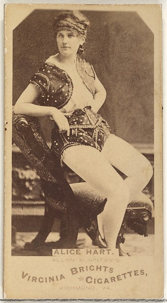 Allen & Ginter, Alice Hart, from the Actors and Actresses series (N45, Type 1) for Virginia Brights Cigarettes