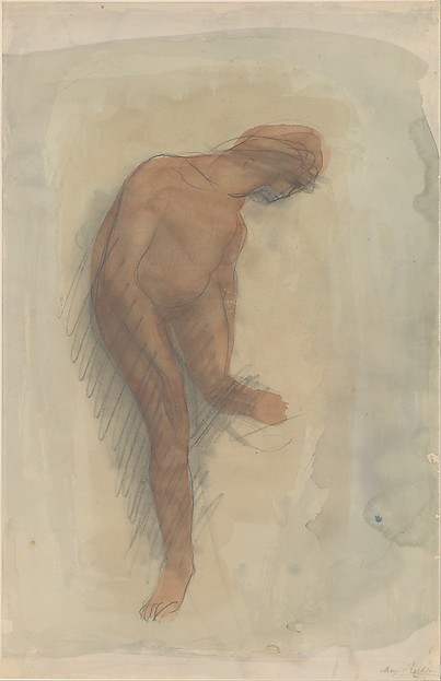 Auguste Rodin, Nude female figure holding left foot
