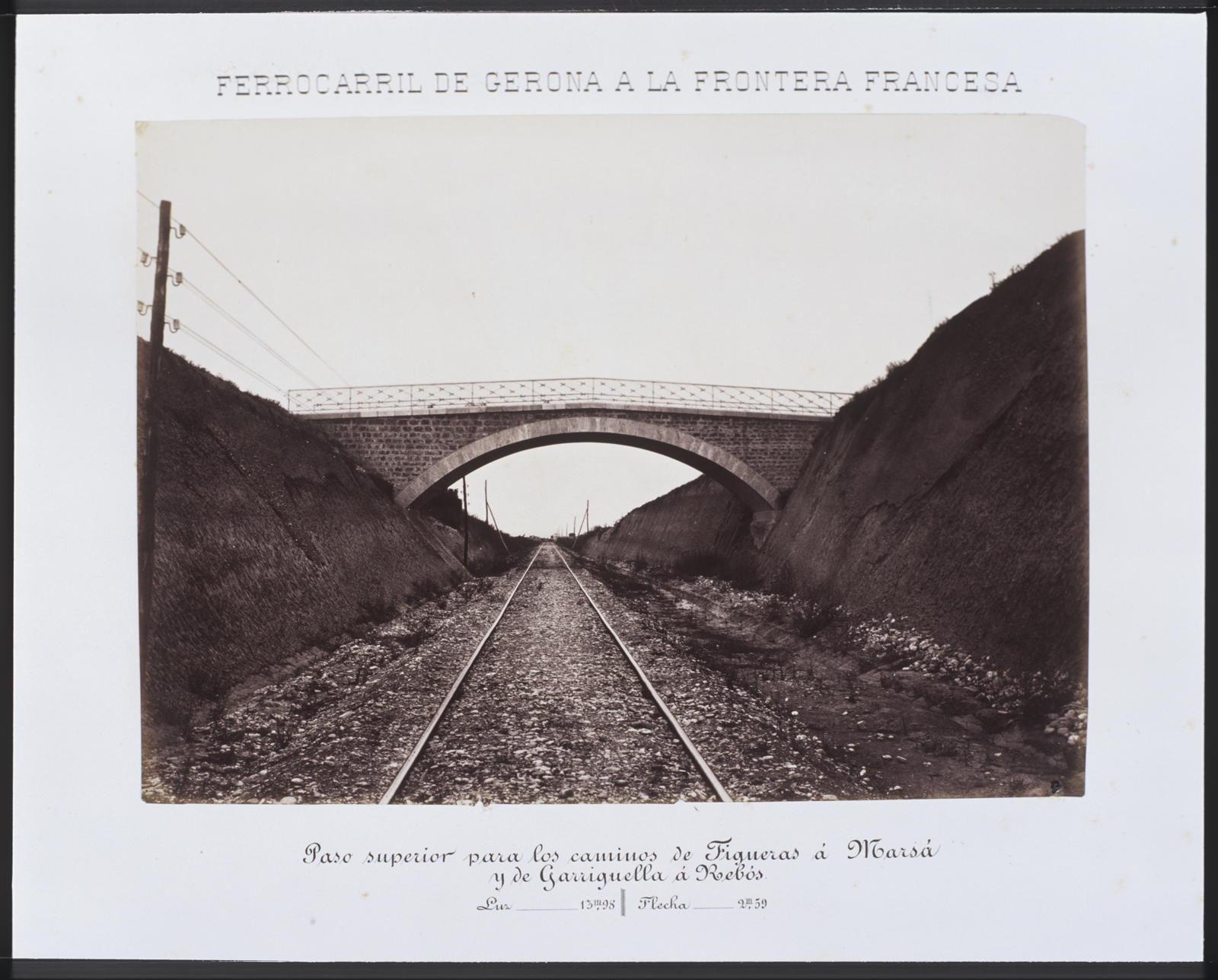 Desconegut, Ferrocarril de Gerona a la Frontera Francesa. Paso superior para los caminos de Figueras á Marsá i de Garriguella á Rebós