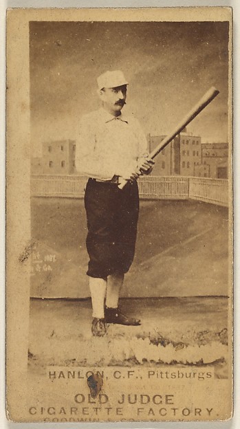 Goodwin & Company, Edward Hugh "Ned" Hanlon, Center Field, Pittsburgh, from the Old Judge series (N172) for Old Judge Cigarettes