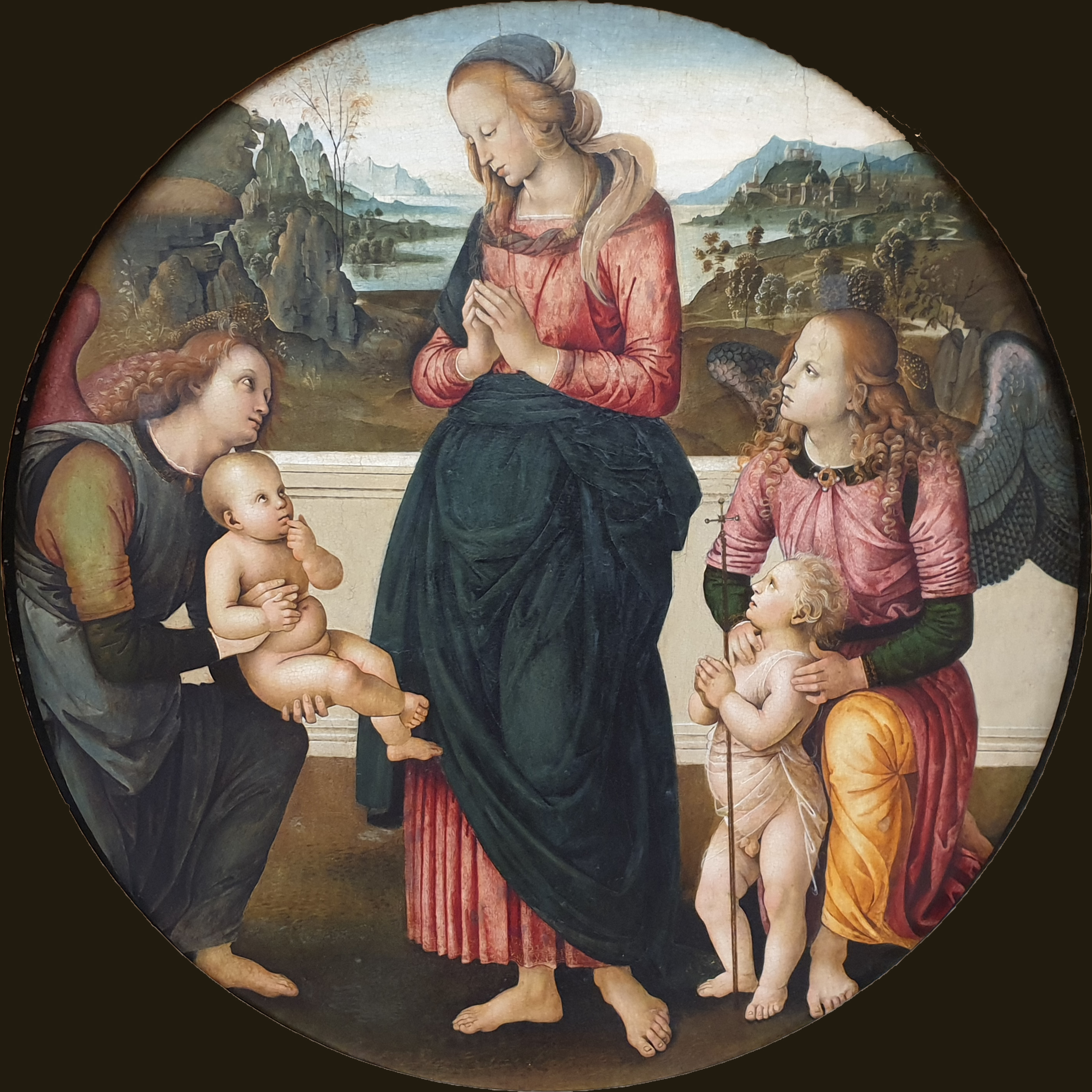 Pietro Perugino, The Virgin Adoring the Child with John the Baptist as a Child and two Angels
