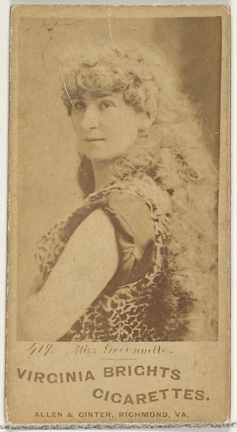 Allen & Ginter, Card 419, Miss Greenville, from the Actors and Actresses series (N45, Type 1) for Virginia Brights Cigarettes