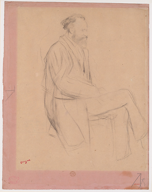 Edgar Degas, Édouard Manet, Seated, Right Profile