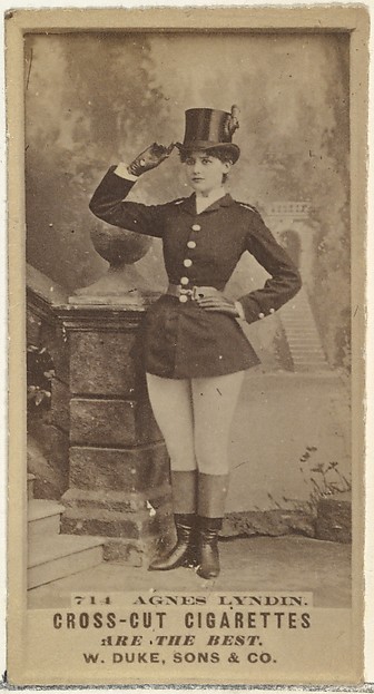 W. Duke, Sons & Co., Card Number 714, Agnes Lyndin, from the Actors and Actresses series (N145-3) issued by Duke Sons & Co. to promote Cross Cut Cigarettes