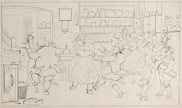 Thomas Rowlandson, Quoe Genus in the Sports of the Kitchen, from "The History of Johnny Quoe Genus: the Little Foundling of the Late Doctor Syntax"