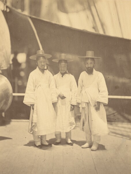 Felice Beato, Korean Officials on an Interview onboard the Colorado