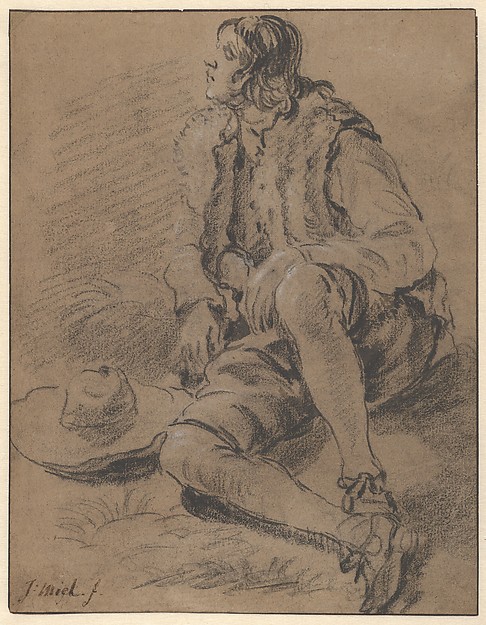 Jan Miel, A Young Man Seated on the Ground
