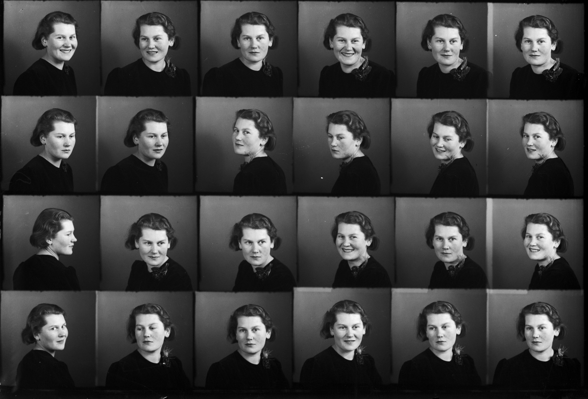 Skötsner-Edhlund, Ateljéporträtt - kvinna, Östhammar, Uppland 1937