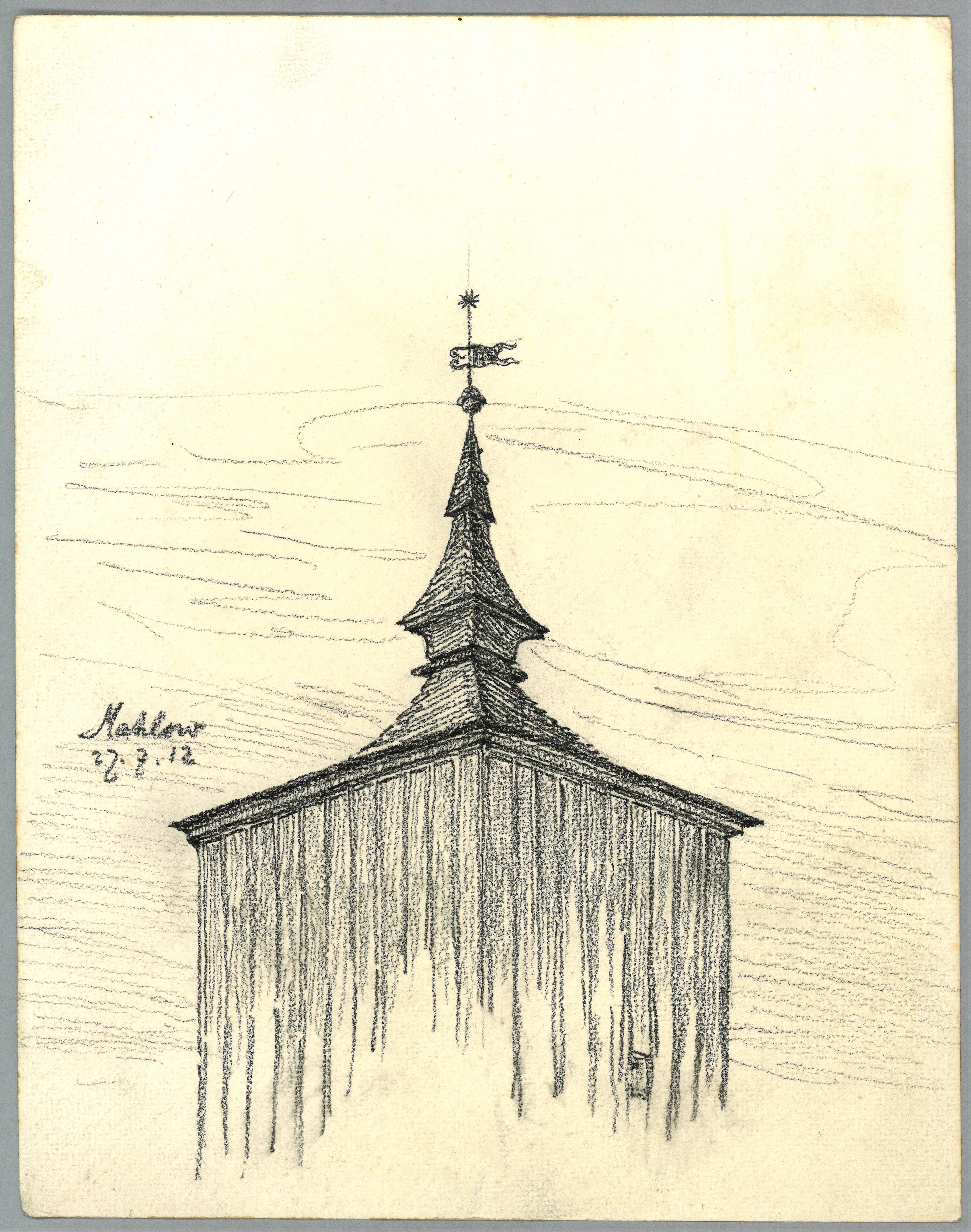 Otto Stiehl, Mahlow (Blankenfelde-Mahlow): Turm der Dorfkirche