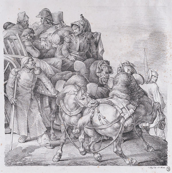 Théodore Géricault, Cart Loaded with Wounded Soldiers