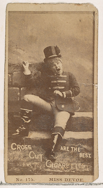W. Duke, Sons & Co., Card Number 175, Miss Devoe, from the Actors and Actresses series (N145-2) issued by Duke Sons & Co. to promote Cross Cut Cigarettes