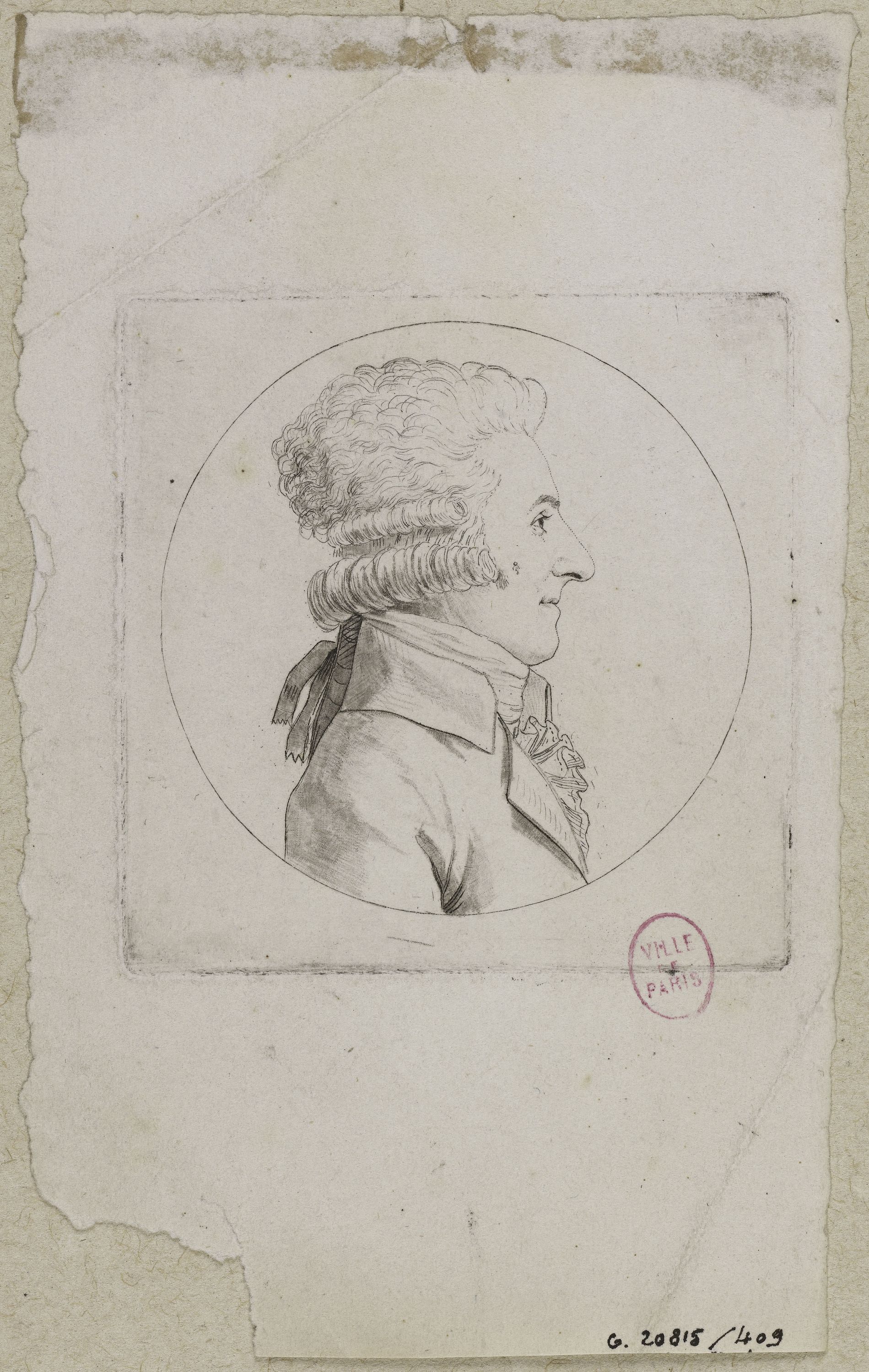 Edmé Quenedey, Portrait d'un homme, fin XVIIIème siècle/début XIXème siècle