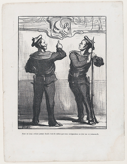 Honoré Daumier, We would have never thought that one day we would sail on this vessel, from 'News of the day,' published in "L'Album du Siège"