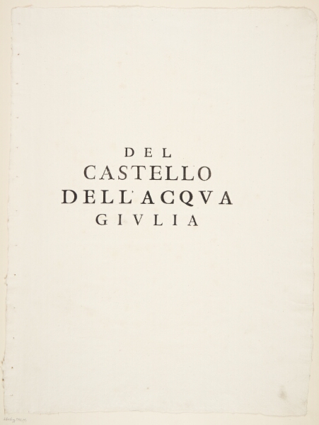 Giovanni Battista Piranesi, Forside til Ruinerne af Acqua Giulia-fontænen [...]