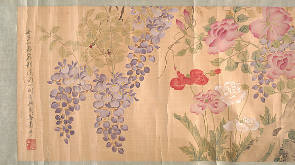 Unidentified artist, Roses and Wisteria