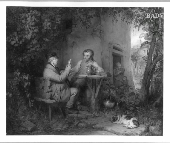 Josef Danhauser, Drinking Wine before an Inn