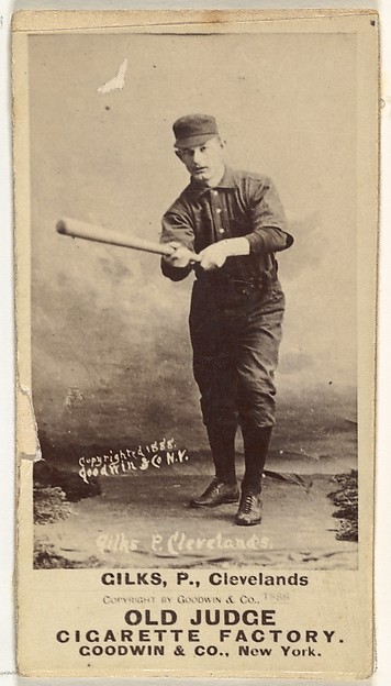 Goodwin & Company, Robert James "Bob" Gilks, Pitcher, Cleveland, from the Old Judge series (N172) for Old Judge Cigarettes
