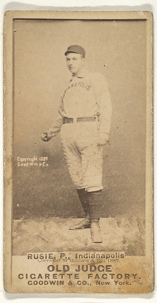 Goodwin & Company, Amos Rusie, Pitcher, Indianapolis, from the Old Judge series (N172) for Old Judge Cigarettes