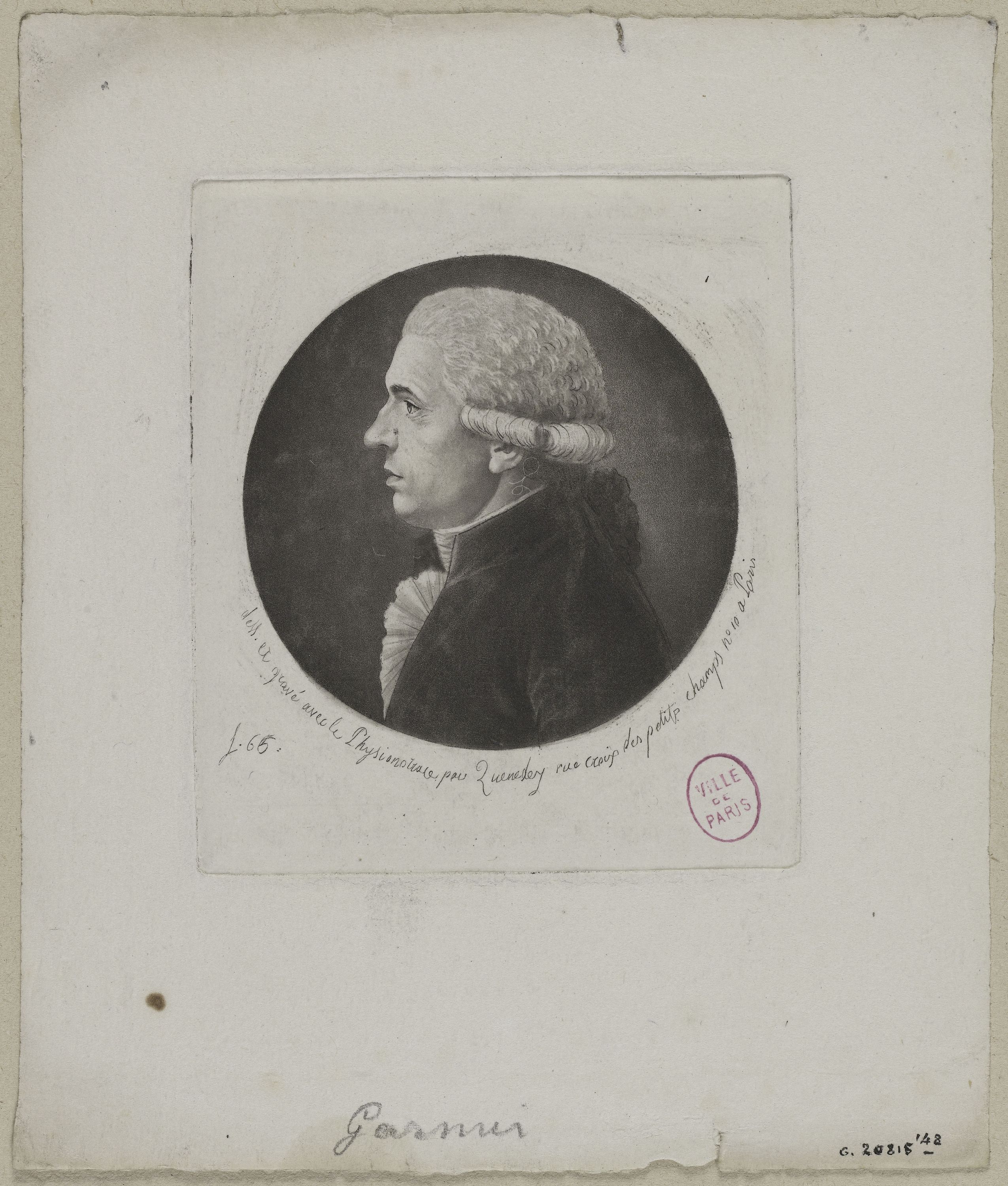 Edmé Quenedey, Portrait de Monsieur Garnier