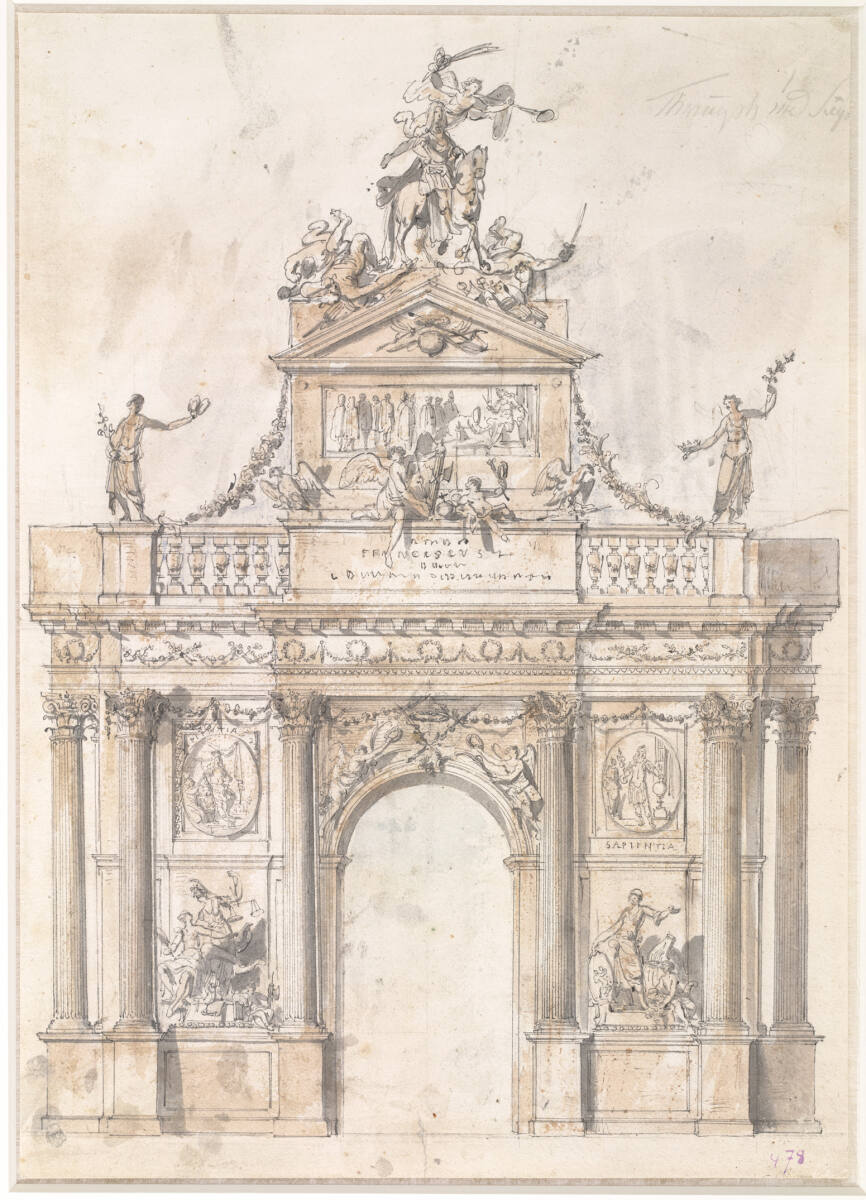 Anonym, Triumphbogenentwurf für Kaiser Franz I.