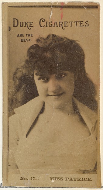 W. Duke, Sons & Co., Card Number 47, Miss Patrice, from the Actors and Actresses series (N145-6) issued by Duke Sons & Co. to promote Duke Cigarettes