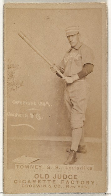 Goodwin & Company, Philip H. "Buster" Tomney, Shortstop, Louisville Colonels, from the Old Judge series (N172) for Old Judge Cigarettes