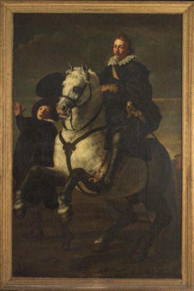 anonymous, Portret van een man te paard