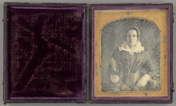 Unknown, [Portrait of a Middle-aged Woman Holding a Fan]