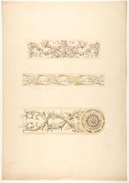 Jules-Edmond-Charles Lachaise, Three ornamental motifs in rococco style