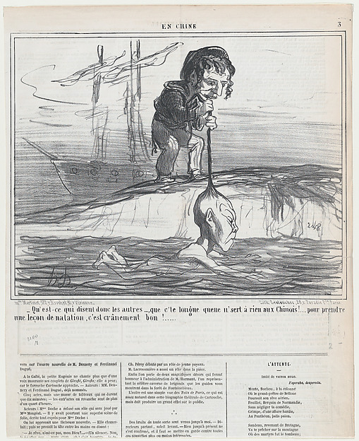 Honoré Daumier, Qu-est-ce qui disent donc les autres..., from En Chine, published in Le Charivari, December 20, 1858