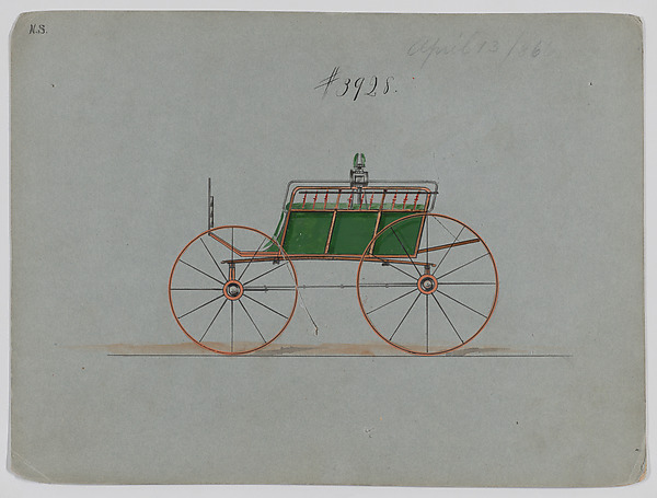 Brewster & Co., Design for Four Wheel Dog Cart, no. 3928