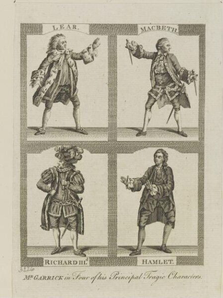 Unknown, Mr. Garrick as King Lear, Macbeth, Richard III., and Hamlet