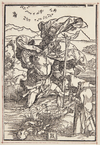 Albrecht Dürer, Den hellige Kristoffer i ødemarken, med en flok af flyvende fugle