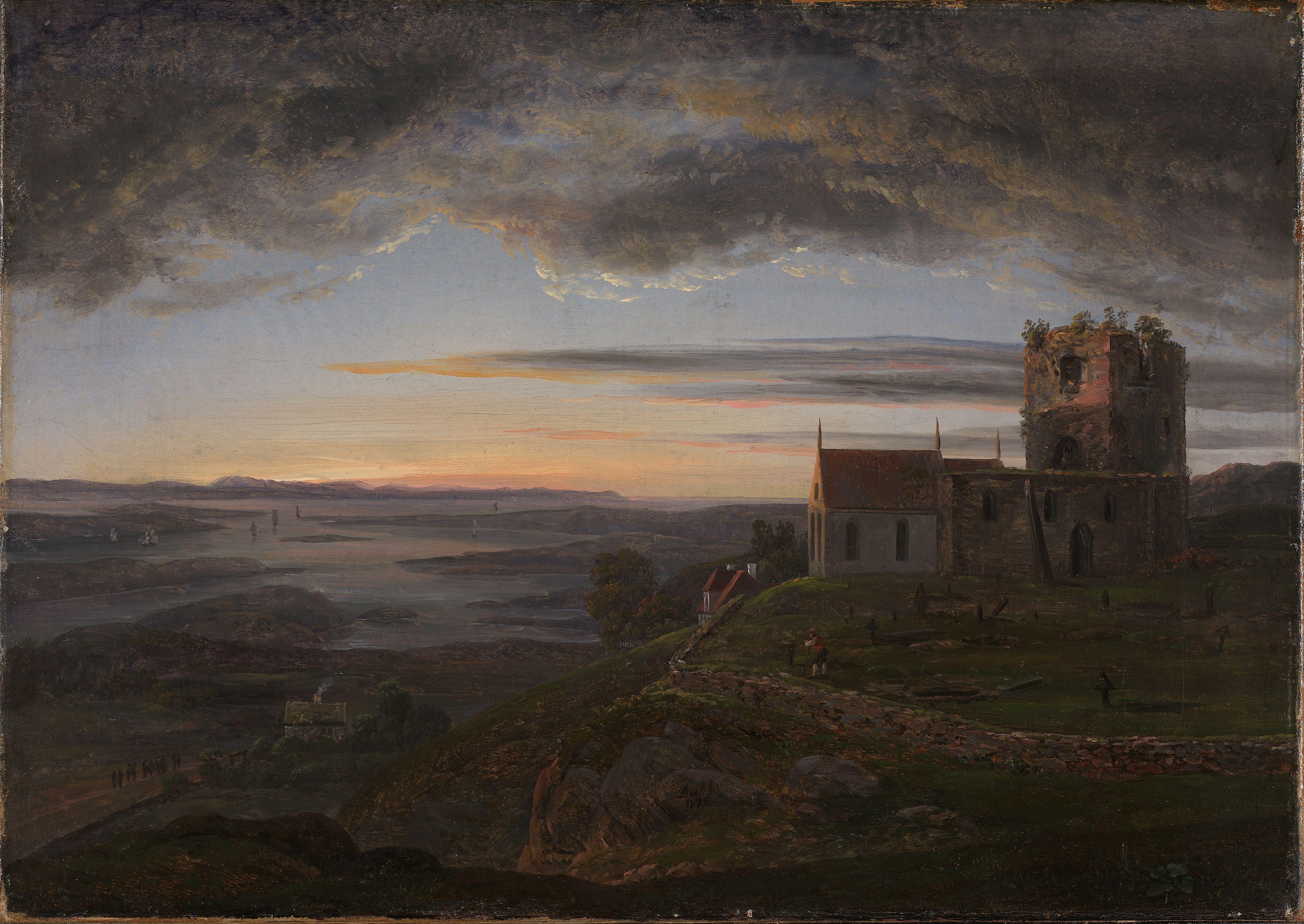 Johan Christian Dahl, The ruined Church at Avaldsnes at Karmøy
