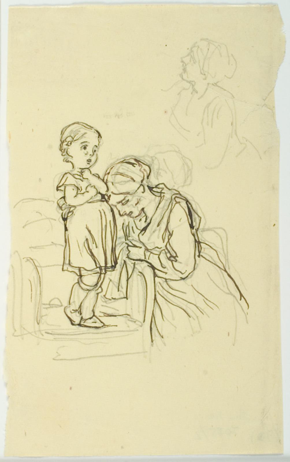 Lorenz Frølich, Illustrationsudkast til H.C. Andersen, Pigen, som traadte på Brødet