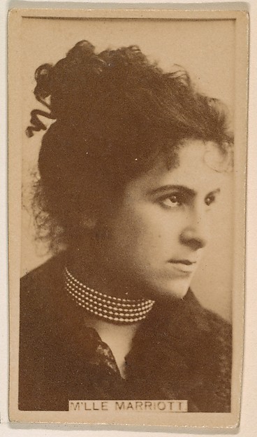 Kinney Brothers Tobacco Company, M'lle Marriott, from the Actresses series (N245) issued by Kinney Brothers to promote Sweet Caporal Cigarettes