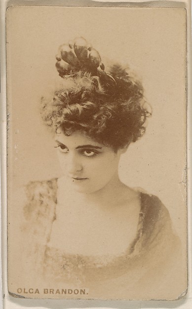 Kinney Brothers Tobacco Company, Olga Brandon, from the Actresses series (N246), Type 1, issued by Kinney Brothers to promote Sporting Extra Cigarettes