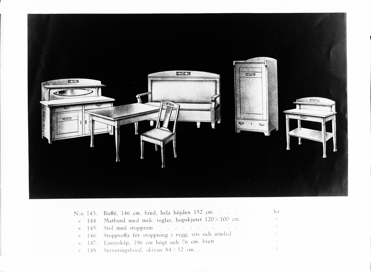 Skötsner-Edhlund, Reprofotografi - möbelkatalog, Uppland