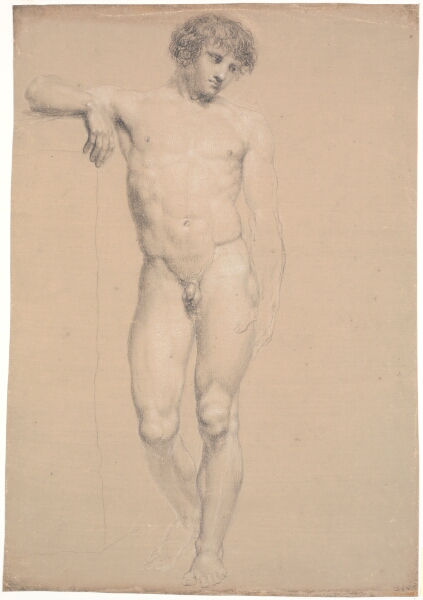 Nicolai Abildgaard, Stående model. Set forfra. Højre arm støttet på høj plint