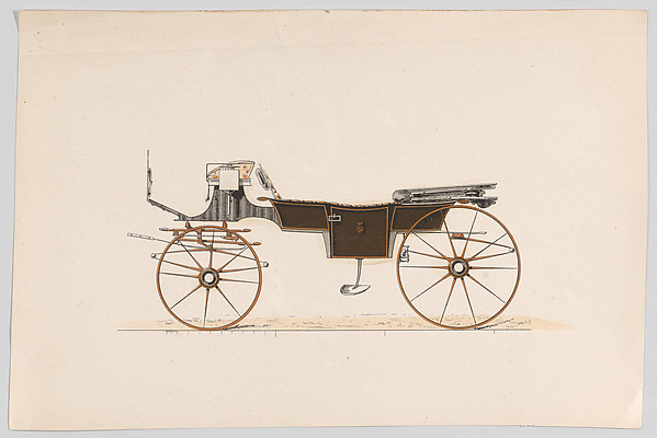 Anonymous, French, 19th century, Design for Vis-A-Vis/Sociable Carriage