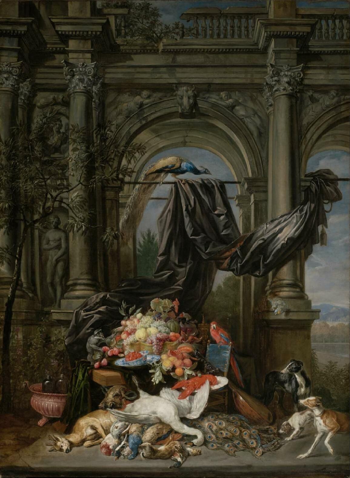 Jan Fyt, Still Life in an Architectural Setting